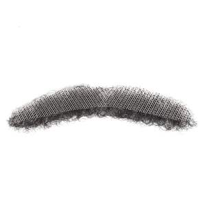 Peluca de cabello humano negro realista, <span class=keywords><strong>bigote</strong></span> falso de encaje Invisible grueso y barba para Cosplay, disfraces de Halloween, fiestas temáticas - Product Image 4