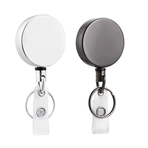 Wholesale Retractable Metal Wire Keychain Pull Badge Reel Heavy Duty ID Lanyard <b>Name</b> Tag Card Holder Key <b>Ring</b> Outdoor Tool - Product Image 6