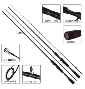 Byloo Weihai-caña <span class=keywords><strong>de</strong></span> <span class=keywords><strong>pescar</strong></span> <span class=keywords><strong>de</strong></span> carbono duro, juego grande, anillos guía, 2 secciones - Product Image 1