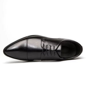 Chaussures habillées de luxe pour hommes, style italien, en cuir, à enfiler, Oxford, faites à la main, bout fermé, légères, pour mariage, collection automne - Product Image 2