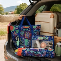 Prix d'usine – Ensemble de luxe trois pièces à motif cachemire, sacs de rangement pour maquillage, trousse de toilette compacte de voyage, sacs Mahjong