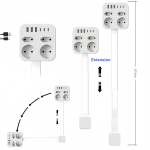 Wholesale US EU UK Multi <strong>Plug</strong> Wall Charger Power Socket <strong>Extender</strong> with 180 Degree Rotation for Easy Access Wall <strong>Extender</strong> Stick - Product Image 6
