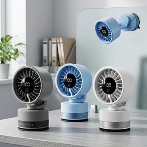 IMYCOO New Arrivals Portable Led Display Rechargeable Desk Fan With Suction Cup Custom Logo USB Battery Mini Table Cooling Fan