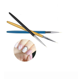 Juego de 3 pinceles delineadores de uñas con mango de plástico brillante de 3 colores, estilo Kolinsky, para gel acrílico, marca privada - Product Image 3