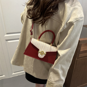 <span class=keywords><strong>Borsa</strong></span> a tracolla retrò da donna 2026, nuova, di tendenza, versatile, monospalla, in PU, alla moda, testurizzata, tinta unita, media, quadrata - Product Image 3