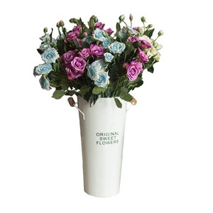 Planteur de fleurs de jardin 1 pièce, grand vase d'intérieur sous forme de seau galvanisé, <span class=keywords><strong>pot</strong></span> de fleurs en métal avec poignées - Product Image 2