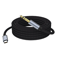 Câble audio Type-C vers 6,5 mm avec conducteur en cuivre pour connexion guitare-haut-parleur, microphone-téléphone, mixeur, utilisation instrumentale