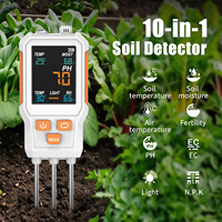 Testeur numérique portable 10-en-1 pour sols : NPK, pH, humidité, fertilité, luminosité, EC, température et température de l'air pour serres agricoles