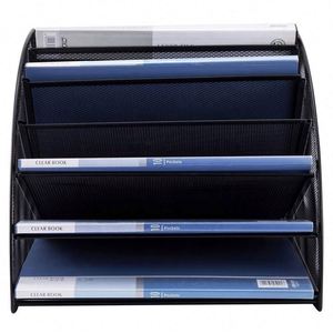 Organisateur de bureau en maille métallique à 6 compartiments pour le bureau, l'école, la maison, pour ranger les dossiers, les lettres, les documents, les magazines - Product Image 2