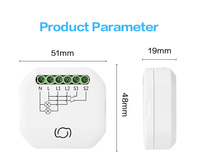 Module de relais intelligent Tuya pour la domotique, Wi-Fi, 2 gangs, 10A, avec une puissance maximale de 600W et une garantie de 2 ans