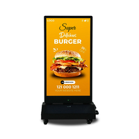Afficheur numérique LCD portable à double face, étanche, alimenté par batterie, pour publicité en intérieur, 43 pouces