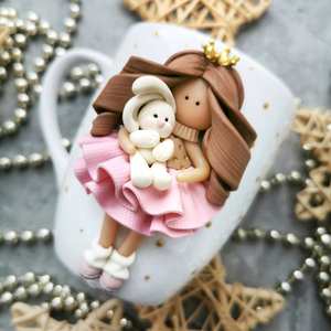 Taza de Cerámica con Diseño de Gata Linda, Taza de Regalo de Arcilla Polimérica - Product Image 5