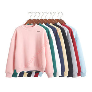 Vente en gros de sweat-shirt d'hiver à la mode en coton uni pour femmes avec logo personnalisé sweat-shirt en molleton surdimensionné pour femmes - Product Image 6
