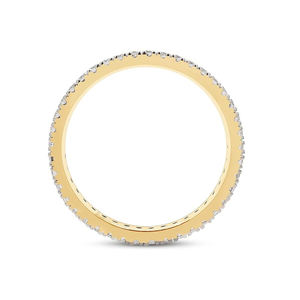 ラボグロウンダイヤモンド エタニティ ウェディングバンドリング 女性用 14Kゴールドオーバー スターリングシルバー チャンネルセッティング プロミス スタッカブルリング - Product Image 2