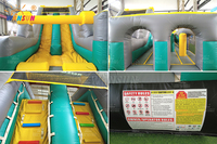 Parcours d'obstacles gonflable commercial WINSUN avec toboggan, jeu interactif de défi pour enfants et adultes, idéal pour les événements extérieurs et la location