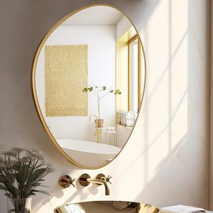 <span class=keywords><strong>Espejos</strong></span> de pared únicos <span class=keywords><strong>decorativos</strong></span> para dormitorio, sala de estar, entrada, <span class=keywords><strong>espejos</strong></span> dorados para decoración de pared, 28 "H X 22" W - Product Image 1