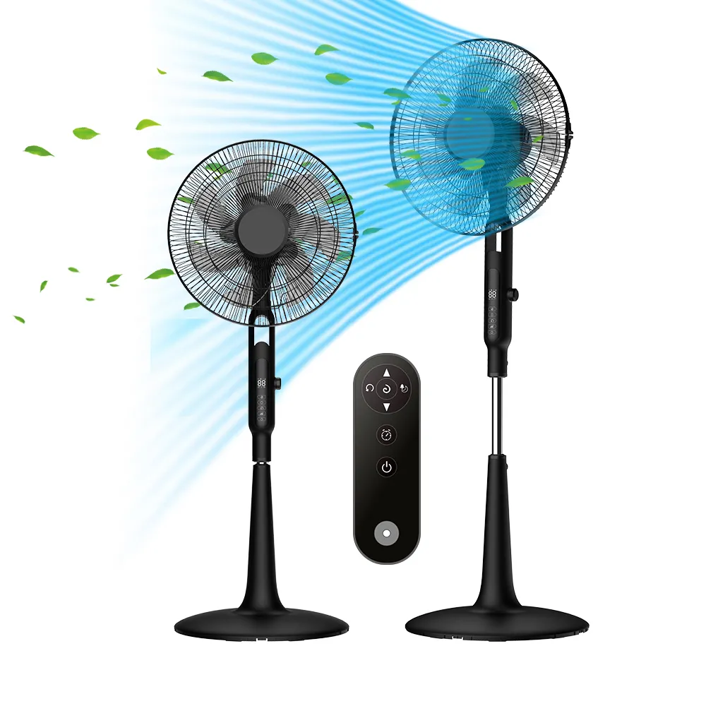 Household DC 40W oscillating fan Radial Grill & Double Blades stand fan 16 inch