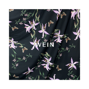 Bán Buôn Cao Cấp Chất Lượng Thoải Mái Nhỏ Màu Tím Hoa <span class=keywords><strong>Crepe</strong></span> Voan Vải Trọng Lượng Nhẹ Kỹ Thuật Số In Hàng May Mặc Chống Tĩnh - Product Image 4