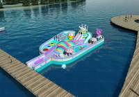 Lilytoys nouveau Design Ins parc aquatique coloré île flottante parc aquatique gonflable château plein d'entrain de l'eau