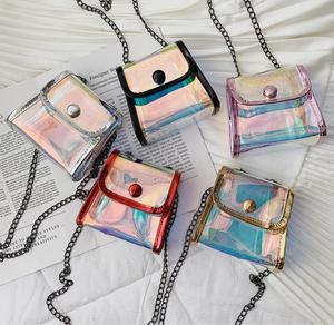 Bolso cruzado holográfico de PVC con láser de gelatina para niños, bolso transparente de lujo para mujer, monedero aprobado por el estadio, concierto a granel - Product Image 5