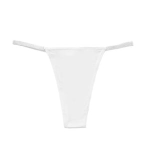 String sexy de style européen et américain pour femmes, t-shirt à fines bretelles taille basse, couleur unie, simple, respirant, sous-vêtements sans couture - Product Image 1
