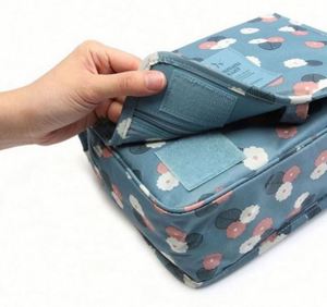 Womens <b>Blue</b> Small Clear Travel <b>Roll</b> up Toiletry Insulated Hanger Makeup Brush Belt Pouch Bag - Product Image 4