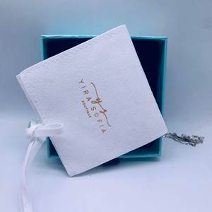 Luxury Custom Logo Microfiber Double Side Suede Gift Pouch for Necklace Earrings Deboss Print Jewelry Container - Product Image 3