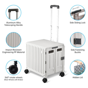 New Trends Foldable Shopping Cart Multifunction Stair Climbing Collabsible <b>Trunk</b> Trolley with Wheels for Outdoor Picnic - Product Image 5