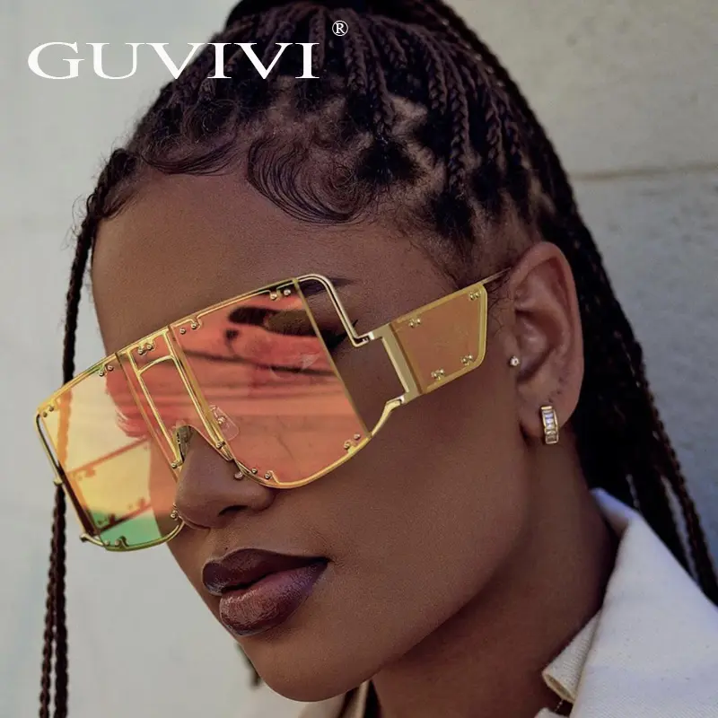 GUVIVI 2019 Steampunk Fashion sunglasses vendor Sunglasses luxury brand Womens oversized sunglasses