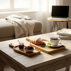 Rectangular Wooden Chopping Block With Handle Serving Board For Cheese And Bread - Product Image 3