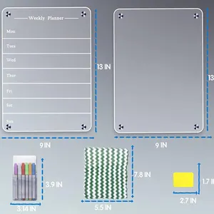 ग्रिड लाइनों ऐसा करने के लिए सूची चुंबकीय व्हाइटबोर्ड फ्रिज एक्रिलिक सूखा मिटा बोर्ड