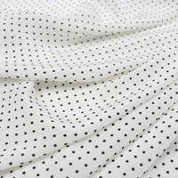 Nouveau tissu en crêpe de Chine de soie à pois blancs et noirs, confortable, pour robes et vêtements féminins printemps-été