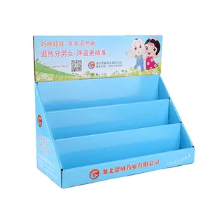 Custom-Made Recyclable Corrugated Cardboard Display Box Folders with Pop up Shipper Varnished Counter Display for Retail Use