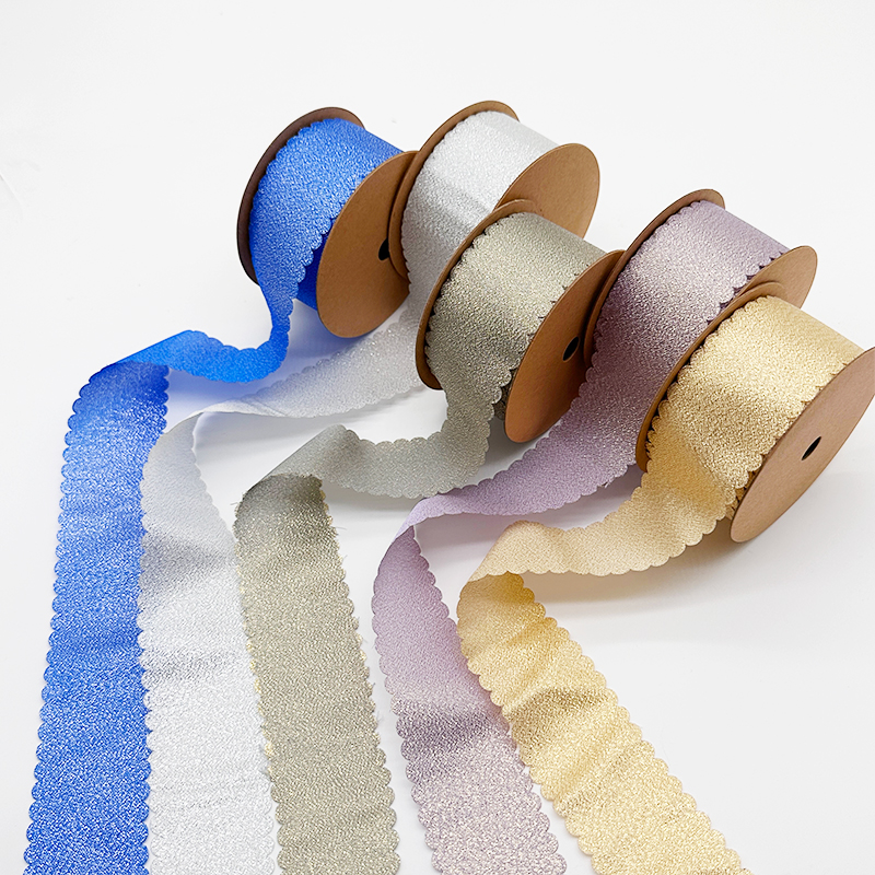 Luxury Ribbon Suppliers Decoration Flowers Grosgrain Ribbons with Wavy Edge for Cake Decoration Bow Packaging Color Ribbon