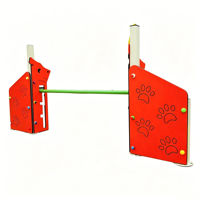 Obstacle d'agilité pour chien rouge vif, barre de saut robuste pour l'entraînement des animaux de compagnie, facile à assembler, jouet portable pour chiot, activité en plein air