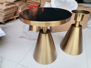 Trong Kho Vàng Sang Trọng Thương Mại Đồ Uống Side End Nhỏ Cà Phê Bảng Vòng Đá Cẩm Thạch Bàn Cà Phê Cho Phòng Khách - Product Image 5