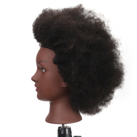 Tête de mannequin pour les cheveux afro, en argent noir, bon marché, tête d'entraînement factice, coiffure, à vendre