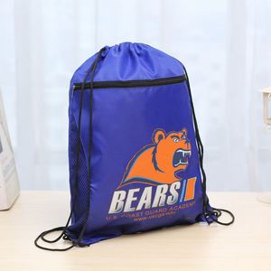 Custom Logo 210D Polyester <b>Drawstring</b> Sports <b>Backpack</b> Waterproof and Foldable Promotional Bags - Product Image 2