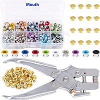 Haut de gamme 400 ensembles de 11 couleurs 5mm métal câble anneau ensemble oeillet poinçon pince cors trou outils d'installation pince oeillet pince