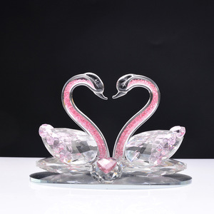 Figura de Pareja de Cisnes de Cristal, Porta Perfume para Auto con Cristales Rosados, Decoración de Escritorio, Clip de Ventilación de Cristal Blanco - Product Image 4