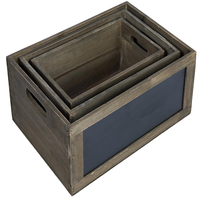 Boîte de rangement décorative en bois brûlé de qualité supérieure, petite caisse empilable en bois pour l'organisation de la maison