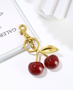 New Style Wholesale Bulk 3D Crystal Key Chain Women Girl Bag Charms <b>Keyring</b> 3D Crystal Cherry Keychain - Product Image 5