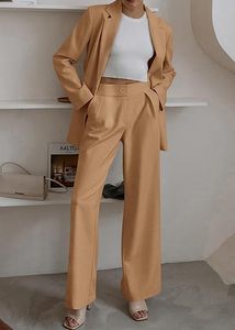 Costumes pour femmes, ensemble 2 pièces, veste de blazer décontractée et élégante, <span class=keywords><strong>pantalon</strong></span> large, tenues formelles - Product Image 3