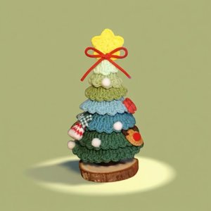 Kerstboomvormige Gehaakte Pop Sleutelhanger Creatieve Pasta Speelgoed Haak Een Laine Gehaakte Garenset Breien Ambachtelijke Benodigdheden - Product Image 2