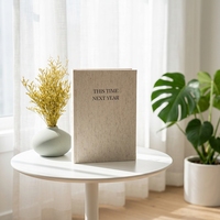 Accessoires en gros, personnalisation, style rafraîchissant, carnet à reliure collée en tissu, carnet A5 à couverture rigide en lin pour les affaires