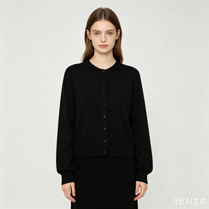 Cardigan noir à col rond et simple boutonnage pour femme, style coréen, Marks & <span class=keywords><strong>Spencer</strong></span>, fermeture boutonnée sur le devant, taille UK 18 (EU 46) - Product Image 5