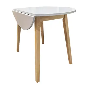 Round Coffee Table Modern Wooden Tea Table Office Desk kitchen Classic White drop-leaf dining table