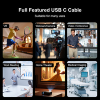 Câble vidéo USB 3.2 10 Gbps Type-C vers Type-C AOC avec connecteurs plaqués or, conducteur en cuivre pur, gaine en PVC