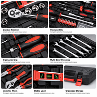 Ensemble d'outils à main multifonctionnels en acier au carbone de 158 pièces avec boîte à outils portable pour la réparation à domicile