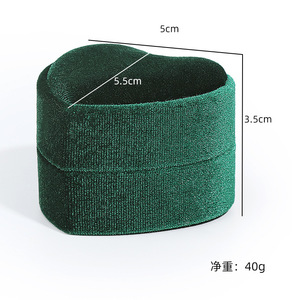 Boîtes à bijoux en velours vert pour colliers, pendentifs, boucles d'oreilles et bagues, boîte organisatrice de bijoux en daim - Product Image 3